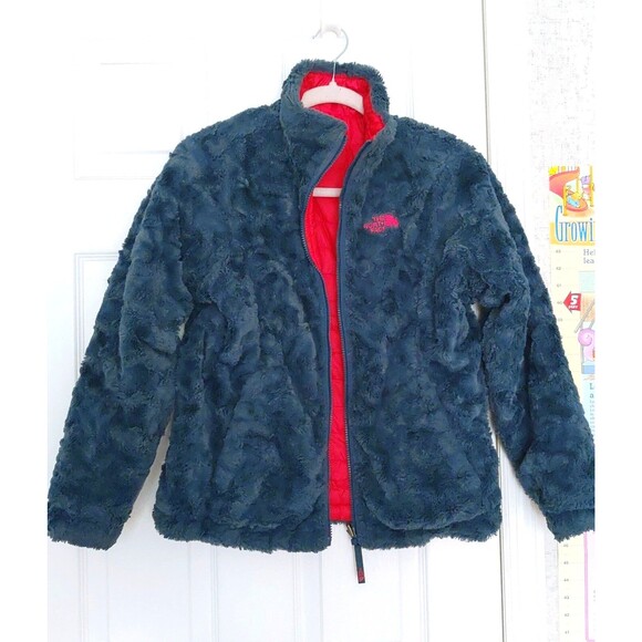 The North Face youth kids girls reversible jacket Large blue red - Picture 1 of 12